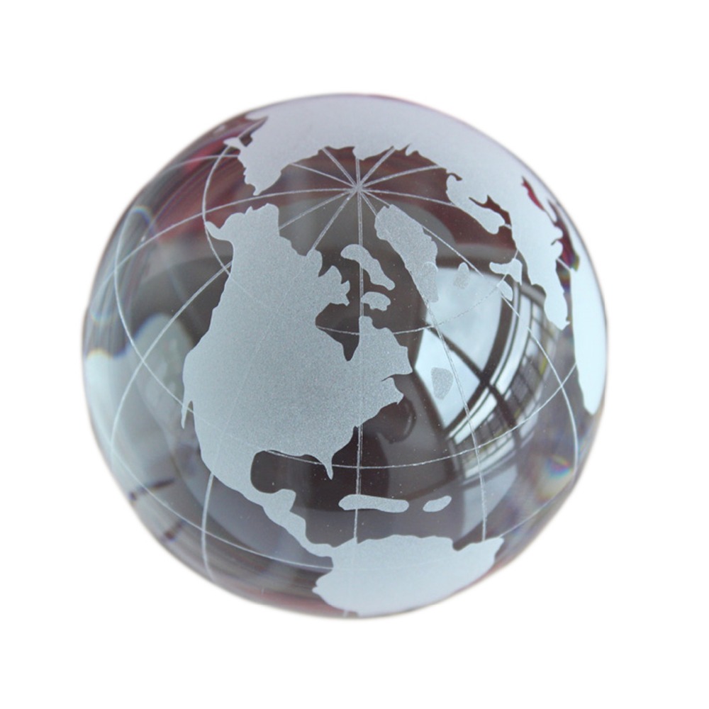 Office Furniture World - Mappamondo in Cristallo Classico, Globo Decorativo