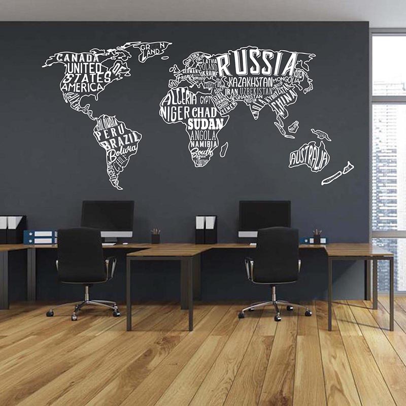 Office Furniture World - Grande mappa del mondo Collage Adesivo