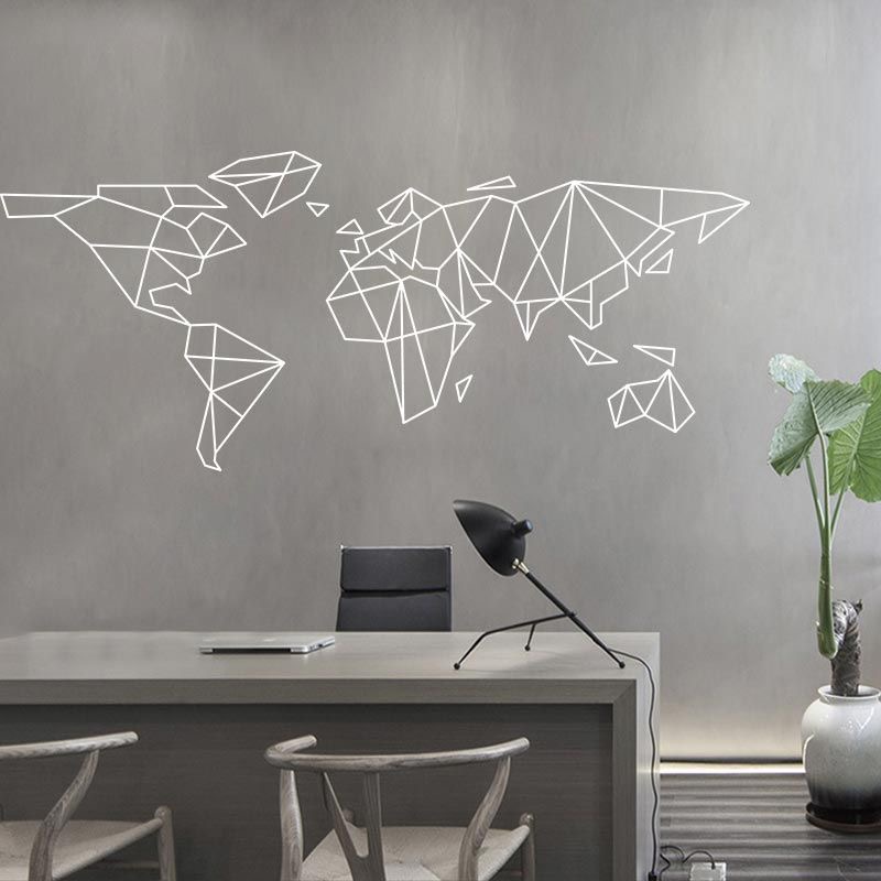 Office Furniture World - Mappa del mondo geometrica Adesivo da