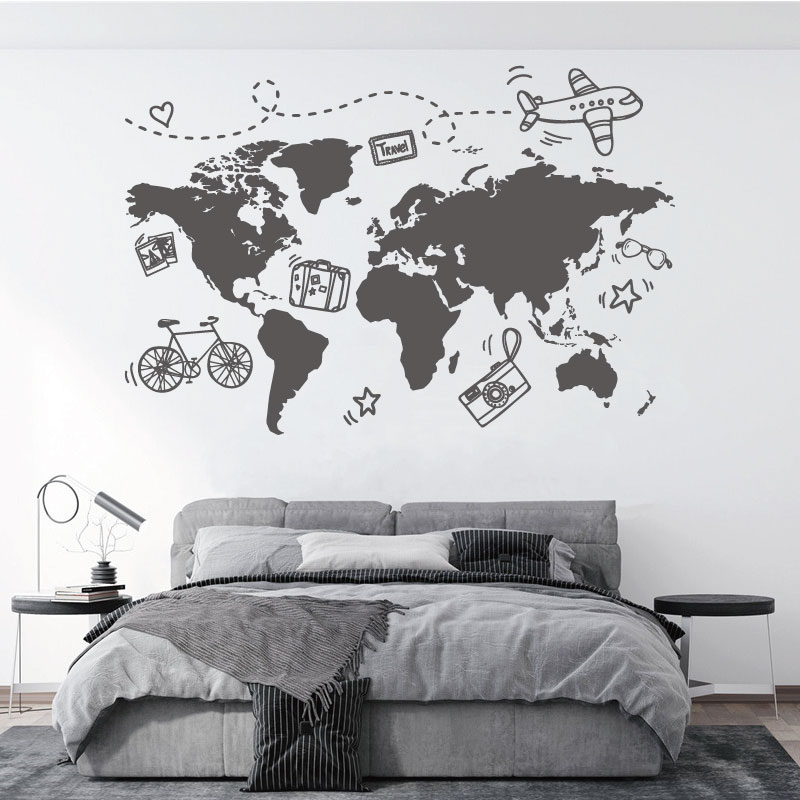 Office Furniture World - Go Travel World Map Wall Sticker