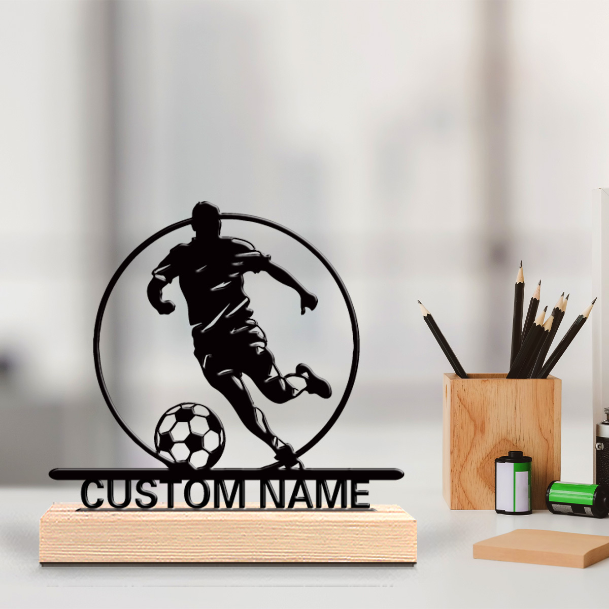 Office Furniture Design - Statua in Metallo Personalizzata di Calciatore