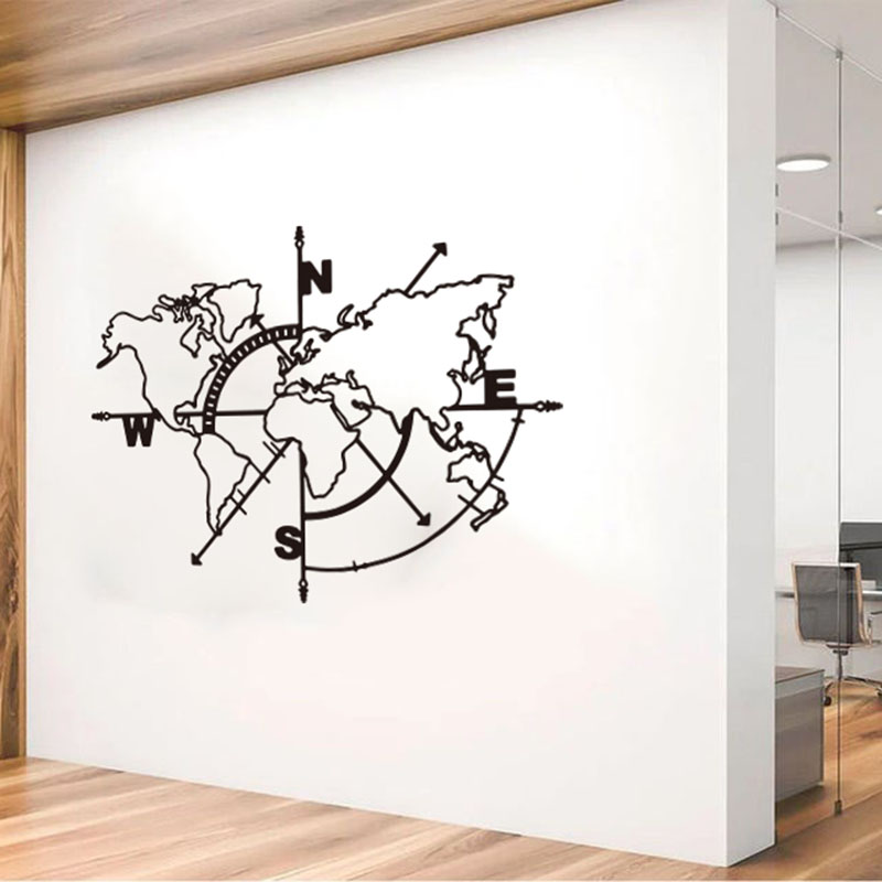 Office Furniture World - Grande mappa del mondo bussola adesivo