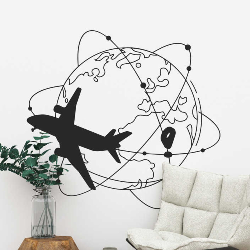 Office Furniture World - Grande viaggio Il mondo Aereo Adesivo